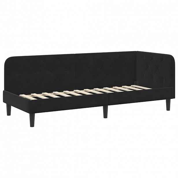 vidaXL Rohový rám postele Černý 80 x 200 cm samet