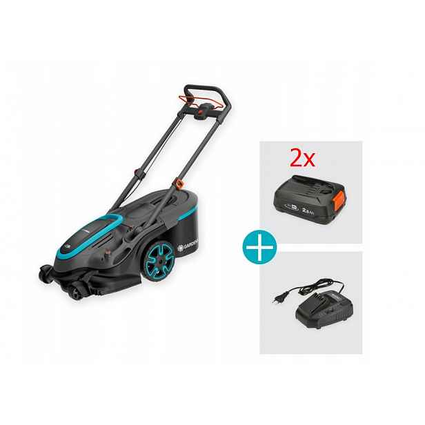Akumulátorová sekačka Powermax Duo Gardena 14646-65 46 cm koš 50 l 2x2,5 Ah