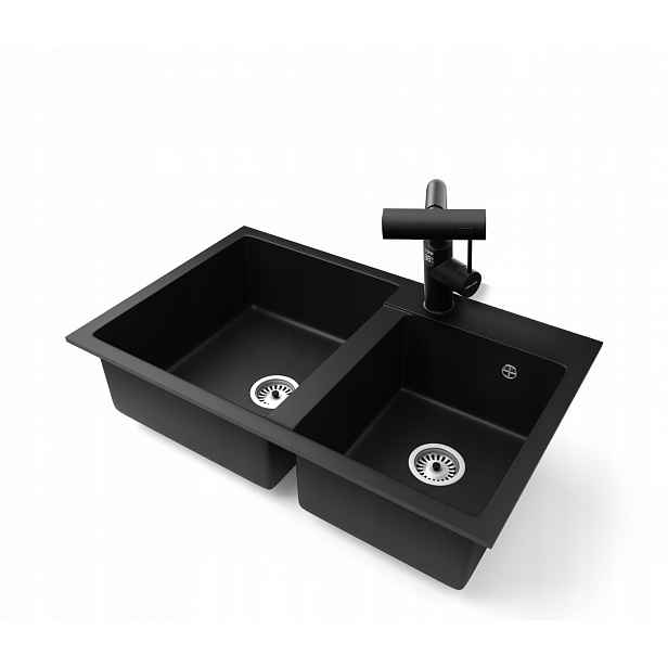 Granitový dřez Dvoukomorový Hektor Baterie Micro Sifon