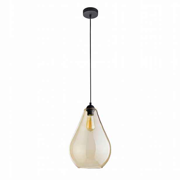 Závěsná lampa Fuente Jantarové skleněné stínítko 1xE27 24 cm Stropní Svítidlo
