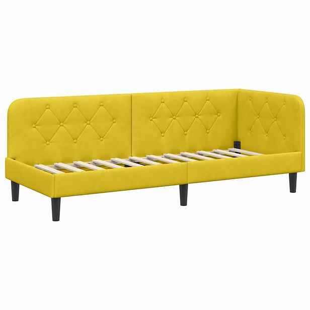 vidaXL Rohový rám postele Žlutá 80 x 200 cm samet