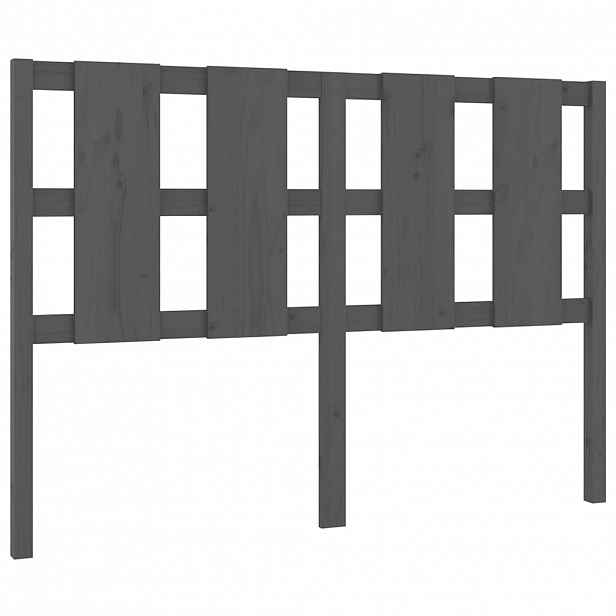 vidaXL Čelo postele šedé 125,5 x 4 x 100 cm masivní borovice