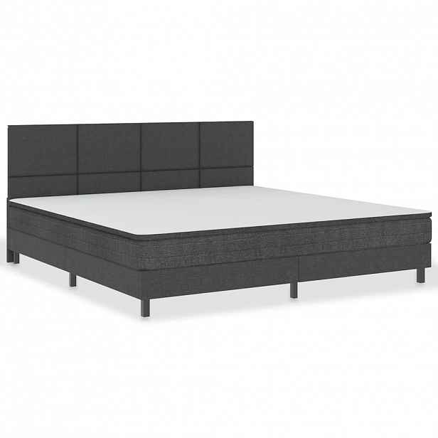 vidaXL Postel boxspring tmavě šedá textil 200 x 200 cm