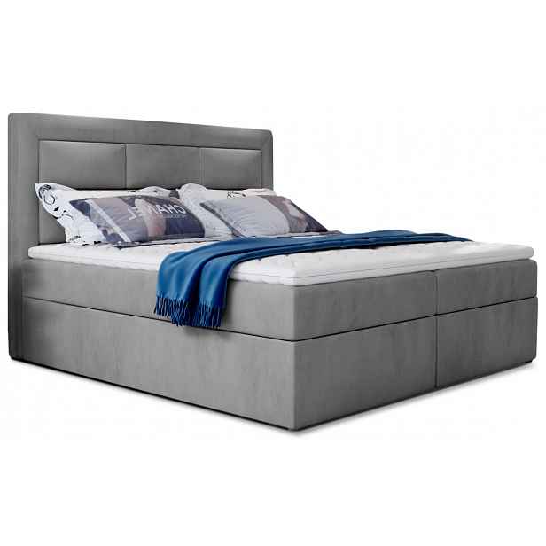 Boxspring KORBELA 13 140x200, světle šedá látka