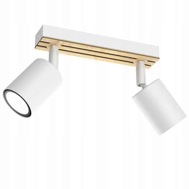 Luminex Terra Lišta 2 Reflektory GU10 Bílá s dřevem 8W Pohyblivé