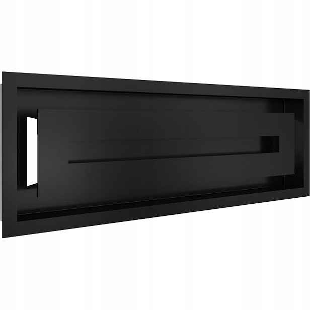 Ventilační Mřížka do krbu Kratki Wind 17x49 Černá Ozdobná Výstupová