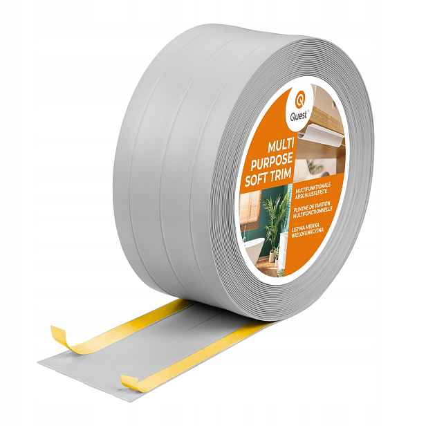 Multifunkční lišta z Pvc 4v1 – samolepicí, šedá, 15 m, 95 mm, W3