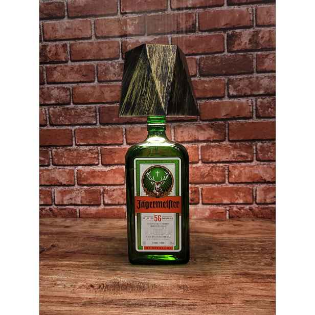 Jagermeister Led lampička se stínítkem, 3 Režimy Dotyku, Zlatá Geometrická Patina