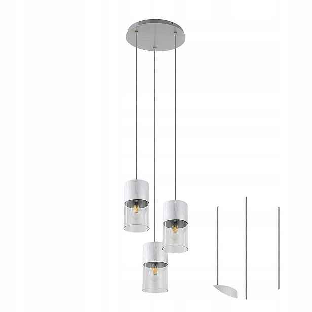 Lustr Závěsná lampa 3xE27 Stínidlo Sklo 30 cm Moderní Zelkova Rabalux