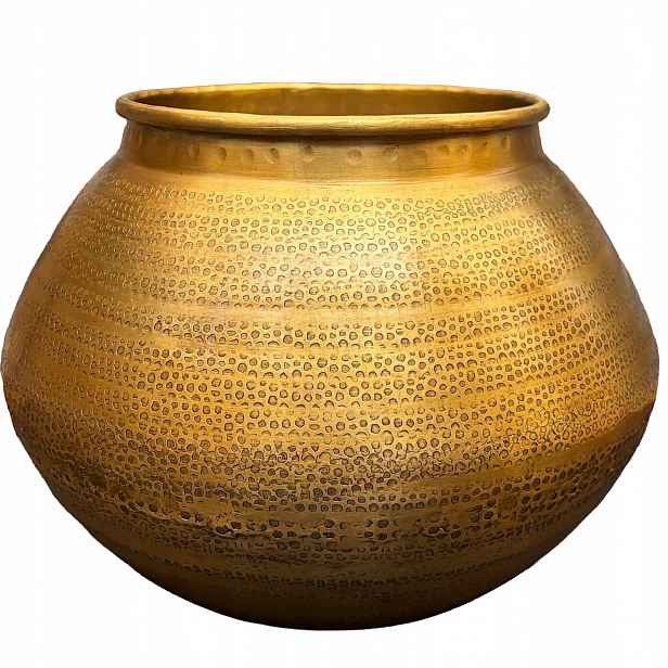 Obal Na Květináč Zlatý Velký 28 cm kovový loft na bonsaje zamiokulkas