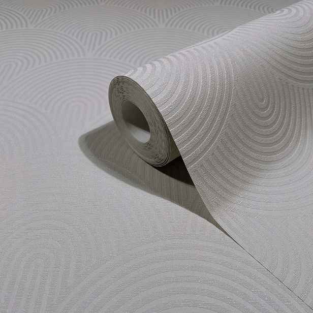 Šedá vinylová tapeta na flizelině geometrická art deco do pokoje tapety