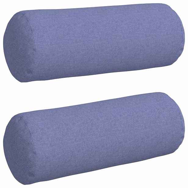 vidaXL Polštáře 2 ks textil Modrá džínovina Ø 25 x 70 cm