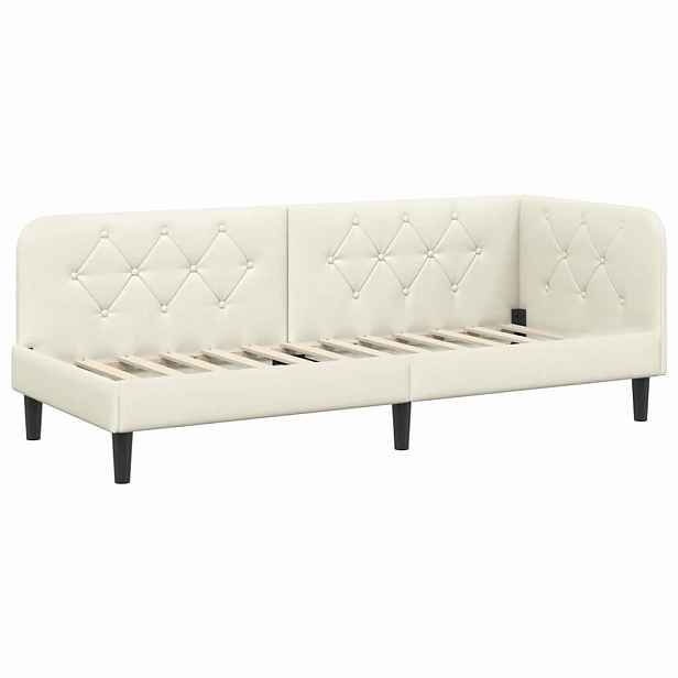 vidaXL Rohový rám postele Krémová 80 x 200 cm samet