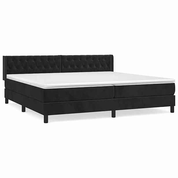 vidaXL Box spring postel s matrací černá 200x200 cm samet