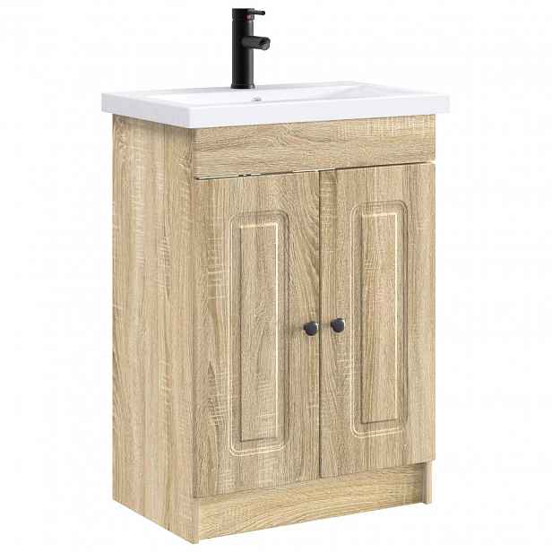vidaXL Sada koupelnového nábytku Dub sonoma 56 x 37,5 x 81 cm