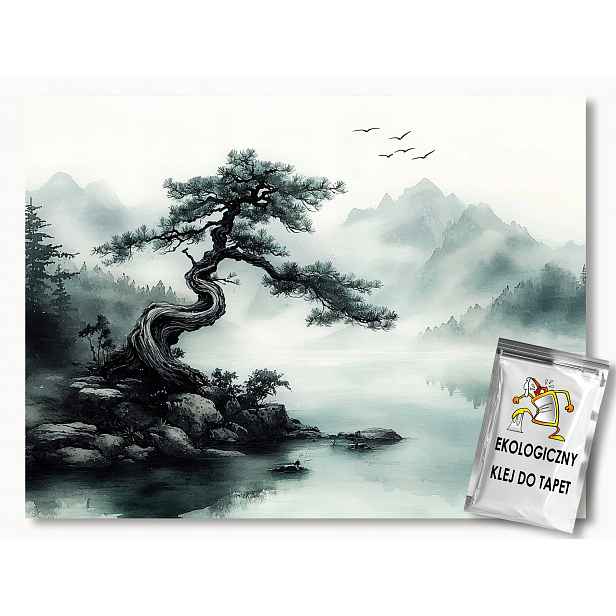 Fototapeta Flizelina Krajina Orientální Hory Dřevo Voda Odraz 254x184 130g