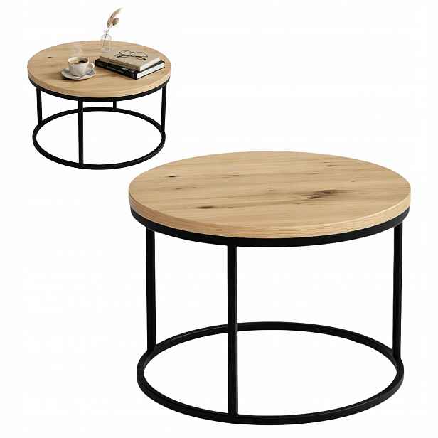 Malý konferenční stolek Kulatý dub Artisan do obývacího pokoje Ložnice Moderní design