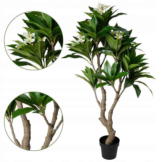 Umělé Stromky rostlina Frangipani Květina 150 cm v květináči ozdoba do obývacího pokoje