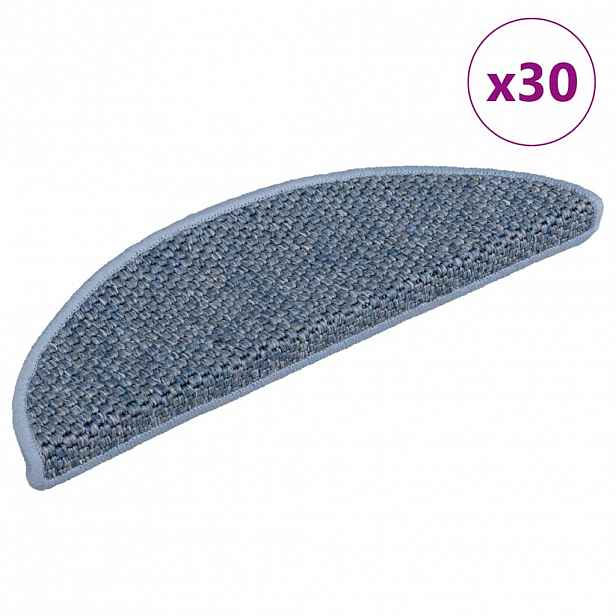 vidaXL Samolepicí rohože na schody Sisal-Look 30 ks 56x17x3 cm Modrá