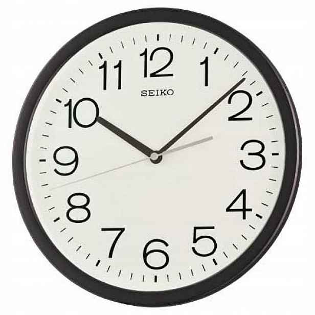 Čitelný Klasický Černý Kulatý Japonský Tichý Hodinový Stroj Seiko QXA847K 31 cm