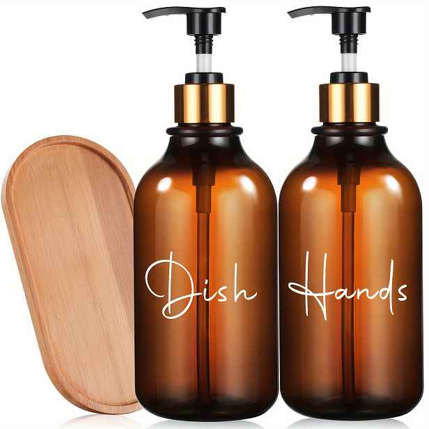 TEMU Sada 2 elegantních dávkovačů na pleťové mléko o objemu 500 ml – hladká pumpa vhodná pro dezinfekční prostředky a různé tekutiny – elegantní