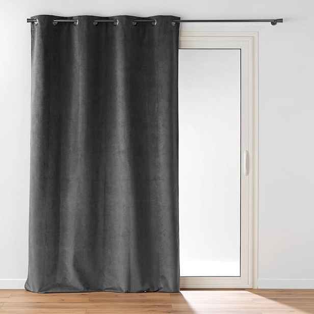 Antracitový sametový závěs 140x260 cm Olympe – douceur d'intérieur