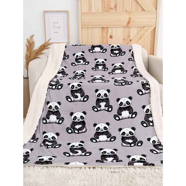MKLuzkoviny.cz Beránková deka mikroplyš Exclusive 150 × 200 cm – Panda