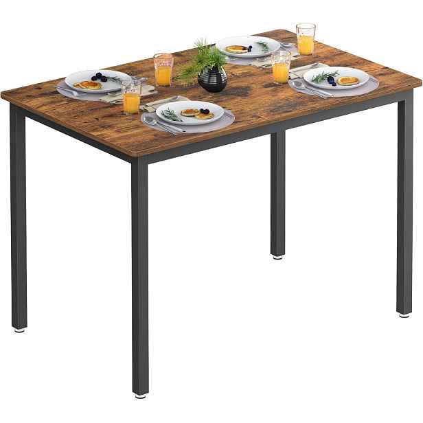 SONGMICS Jídelní stůl Vasagle Desry 110 cm černý/hnědý