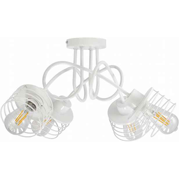stropní svítidlo Led Loft 4XE27 Závěsná bílá do obývacího pokoje 4x stínítko