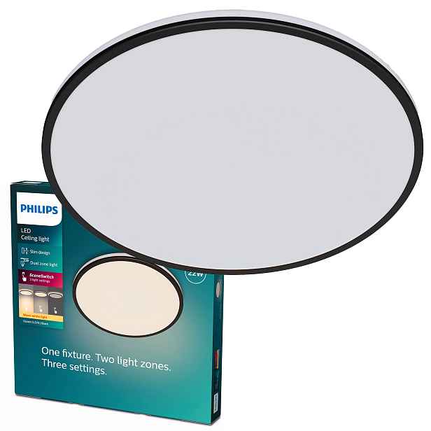 Stropní Svítidlo Stropní Svítidlo Led 22W 2300lm 2700K SceneSwitch Černá Philips