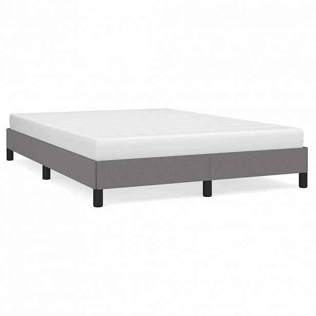 vidaXL Postel bez matrace tmavě šedá 140 x 200 cm textil