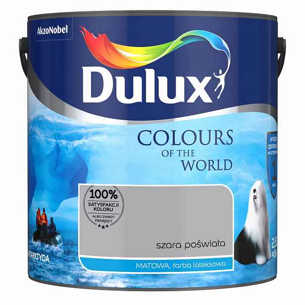 Dulux Barvy světa barva na stěnu Šedý lesk mat 2,5L