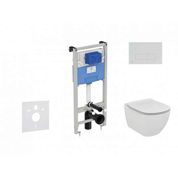 Ideal Standard ProSys - Set předstěnové instalace, klozetu a sedátka  Tesi, tlačítka Oleas M2, bílá ProSys120M SP13