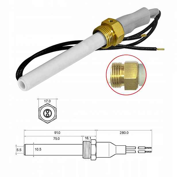 Keramický zapalovač pelet 250 W do krbu