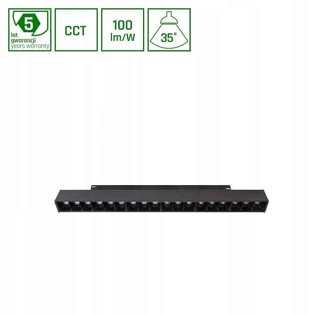Lampa na kolejnici pro systém Shift 17W s proměnnou barvou Spectrum