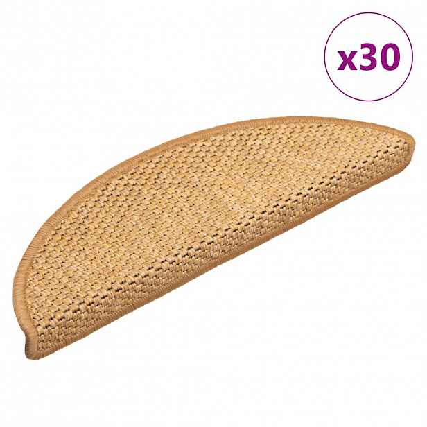 vidaXL Samolepicí rohože na schody Sisal-Look 30 ks 56x17x3 cm Sisal