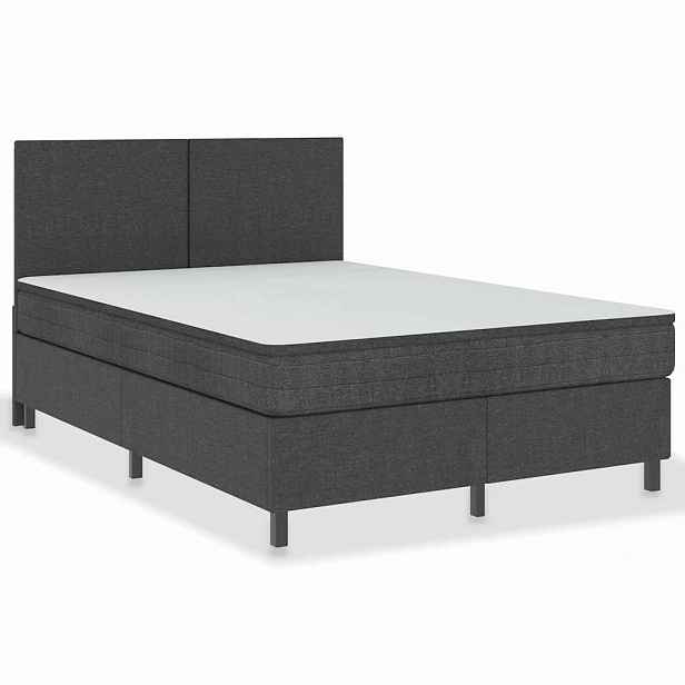 vidaXL Postel boxspring tmavě šedá textil 160 x 200 cm
