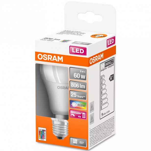 LED žárovka OSRAM A60 RGBW 9W E27 2700K + dálkový ovladač