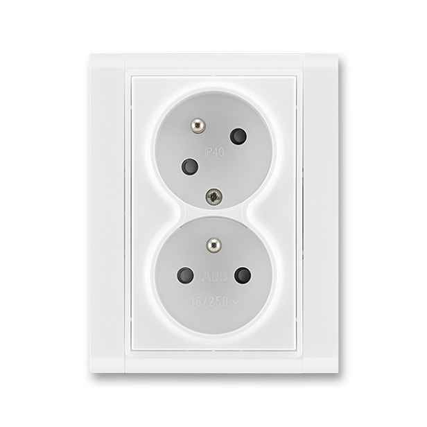 Zásuvka 230 V dvojnásobná kompletní ABB Time IP 40 bílá