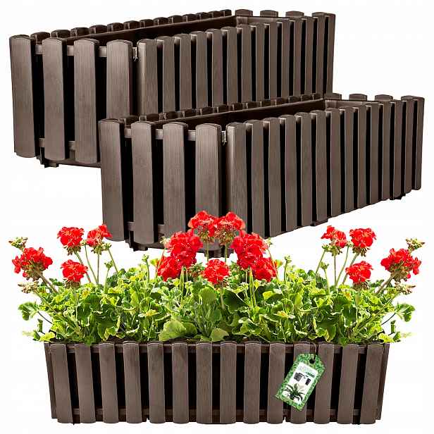 Set 2X Květináč Květináč Balkonový Truhlík Plot 58 cm