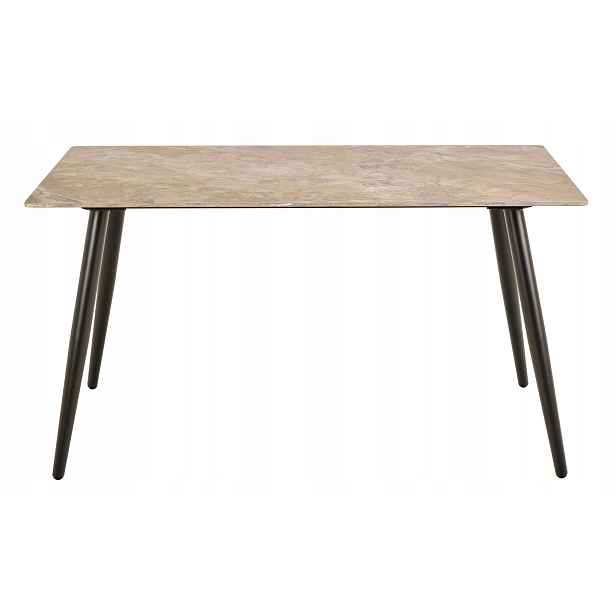 Actona Jídelní stůl Wicklow 140 cm hnědý mramor/černý