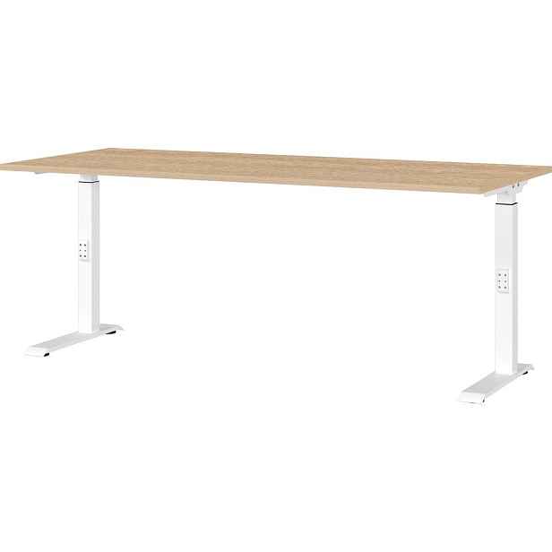 Polohovací pracovní stůl s deskou v dubovém dekoru 80x180 cm Downey – Germania