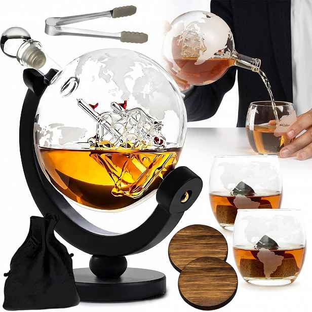 Sada Na Whisky Karafa Globus 2 Sklenice Dárek Pro Tatínka Den Otců