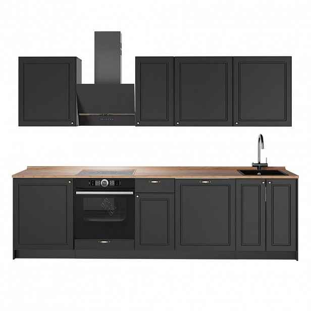 Vicco KUCHYŇSKÝ KOUT Fame-Line, Anthrazit-Gold Landhaus/Antracit, 280 cm, PD Dub