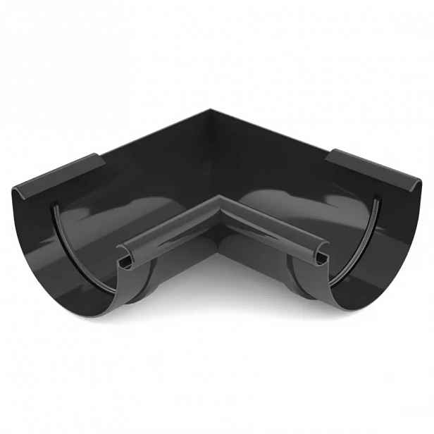 Vnitřní žlabový roh 125 mm Bryza  černá