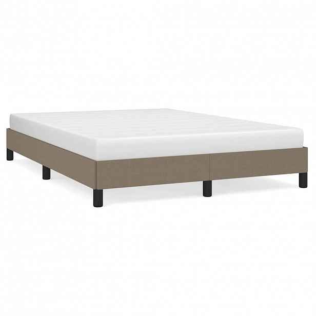 vidaXL Rám postele bez matrace taupe 140 x 200 cm textil