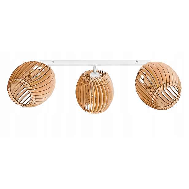 Závěsná Lampa stropní lustr Stropní Svítidlo pohyblivé stínítko Beczułka dřevo 3x E27