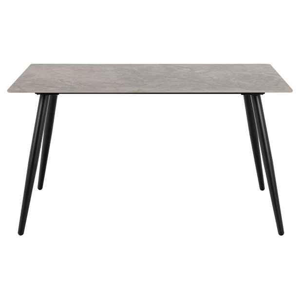 Actona Jídelní stůl Wicklow 140 cm šedý mramor/černý