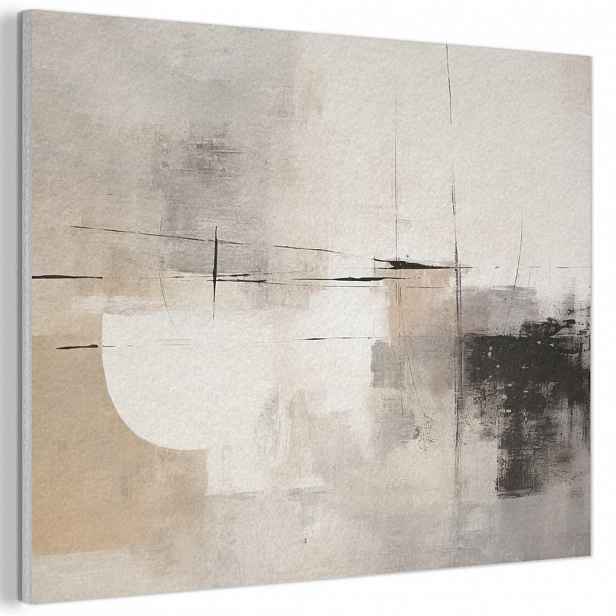 MuchoWow AKUSTICKÝ obraz Abstraktní - Umění - šedá 100x70 cm
