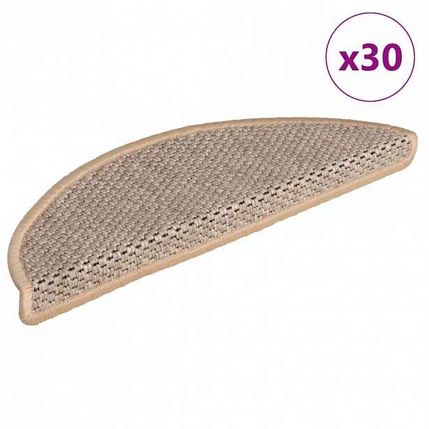 vidaXL Samolepicí rohože na schody Sisal-Look 30 ks světle béžová